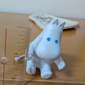 White Mini Moomin Figurine with Blue Eyes
